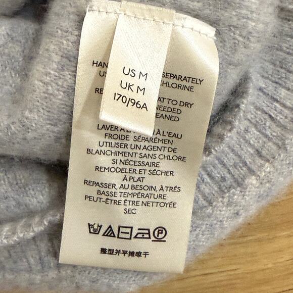 FREE PEOPLE So Low So High Cashmere Sweater Size M Grey Turtleneck Cropped - Picture 8 of 11